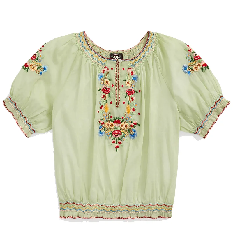 RRL by Ralph Lauren Womens Daniela S/S Blouse Multi Playful Puff Blouse