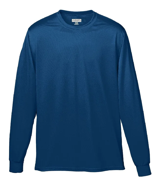 Augusta Long Sleeve Moisture Wicking T-Shirt | Navy Satin Fabric Silk Fabric Chiffon Fabric