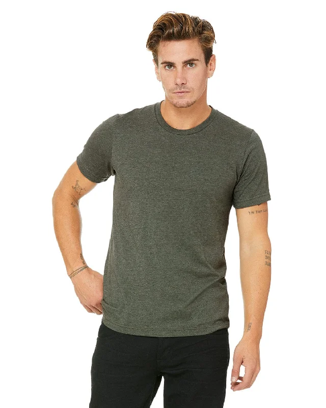 Bella+Canvas Unisex Heather CVC T-Shirt | Hthr Miltary Grn Wool Fabric Cashmere Fabric Tweed Fabric