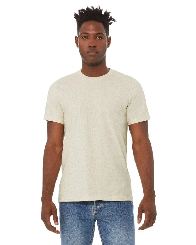 Bella+Canvas Unisex Heather CVC T-Shirt | Hthr Prsm Naturl Welt Pockets Slit Pockets