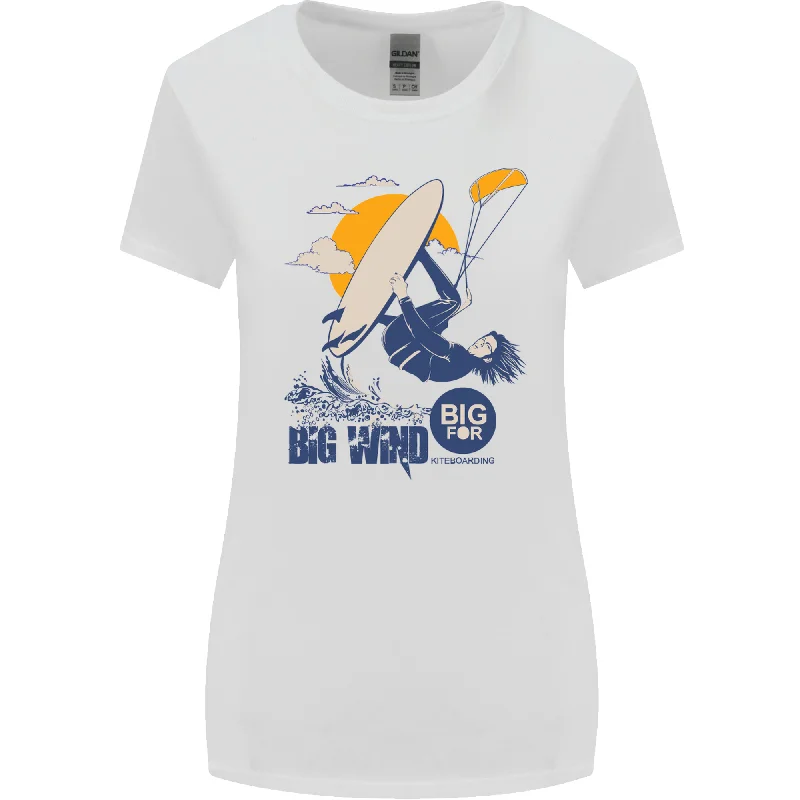 Big Wind Kiteboarding Kiteboard Womens Wider Cut T-Shirt Graphic T-Shirt Round Neck Polyester