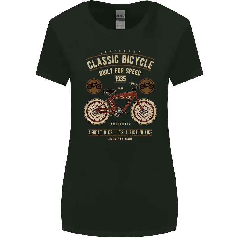 Bike Built for Speed Cycling Bicycle Womens Wider Cut T-Shirt Mesh Blend Leather Blend Suede Blend