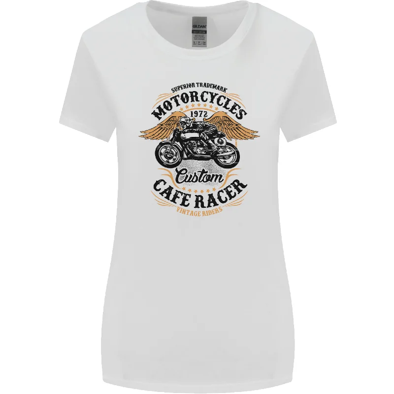 Biker Custom Cafe Racer Motorbike Womens Wider Cut T-Shirt Knit Fabric Woven Fabric Fleece Fabric