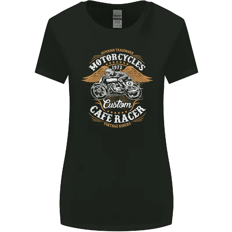 Biker Custom Cafe Racer Motorcycle Womens Wider Cut T-Shirt Chenille Fabric Brocade Fabric Lace Fabric