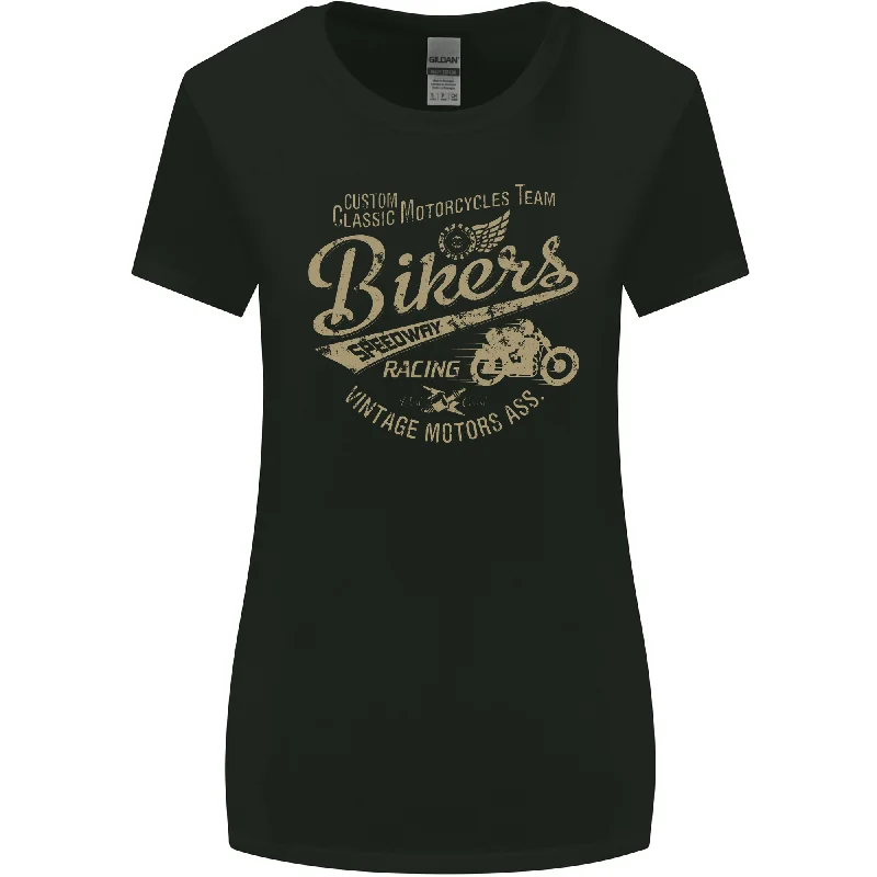 Bikers Speedway Racing Womens Wider Cut T-Shirt Lace Blend Ribbed Blend Corduroy Blend