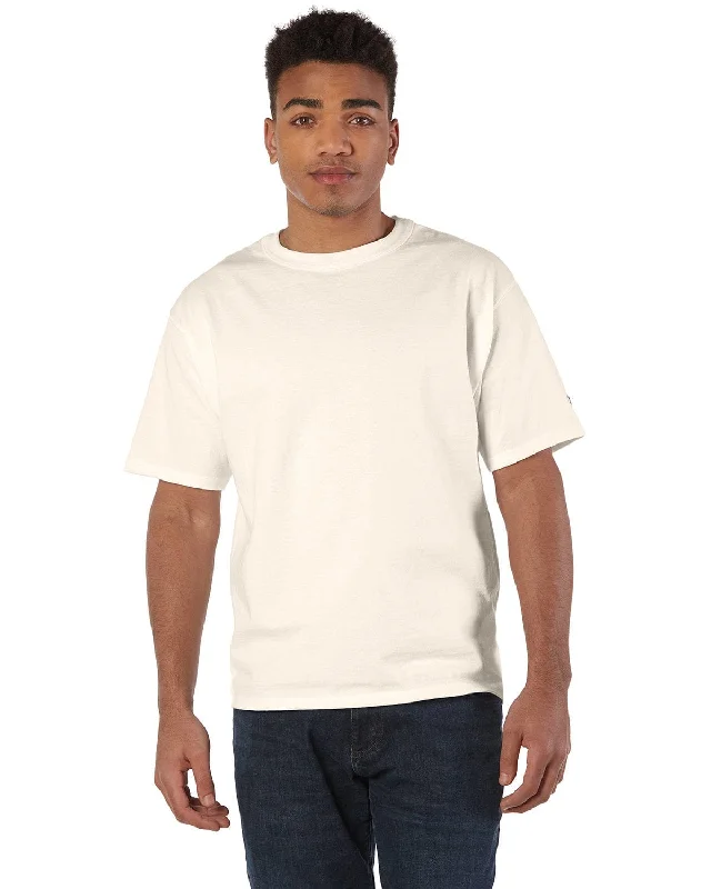 Champion Heritage Jersey Heavyweight T-Shirt | Natural Asymmetrical Pockets Print