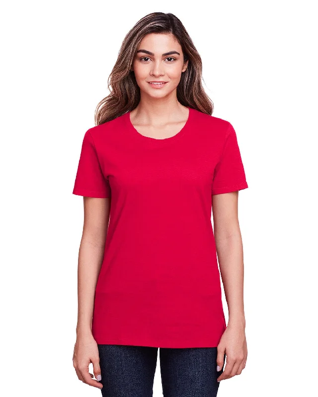 Fruit of the Loom Ladies ICONIC T-Shirt | True Red Satin Fabric Silk Fabric Chiffon Fabric