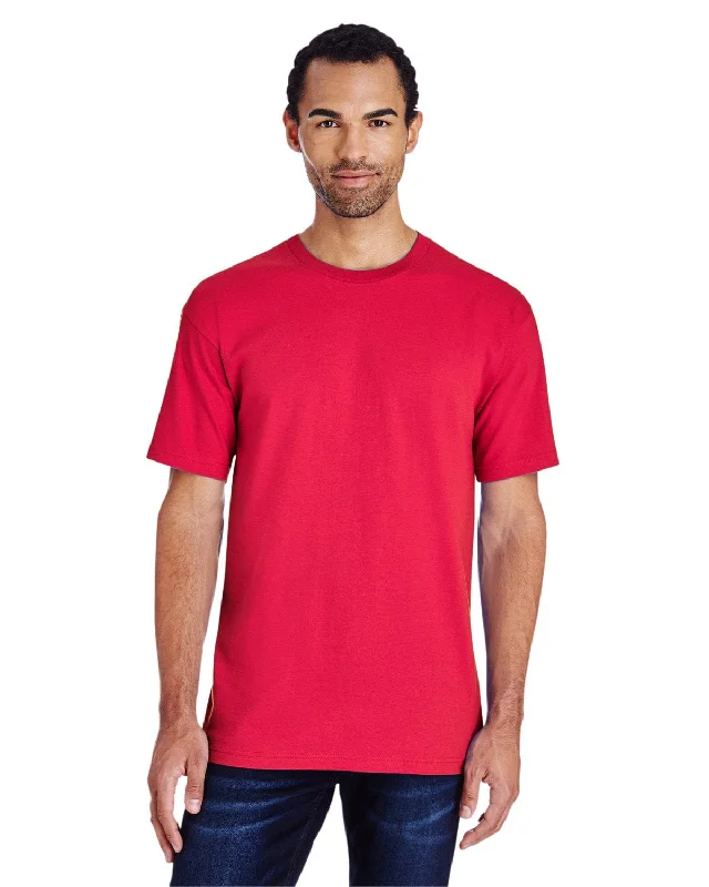 Gildan Hammer Heavyweight T-Shirt | Sprt Scarlet Red Striped Floral Plaid