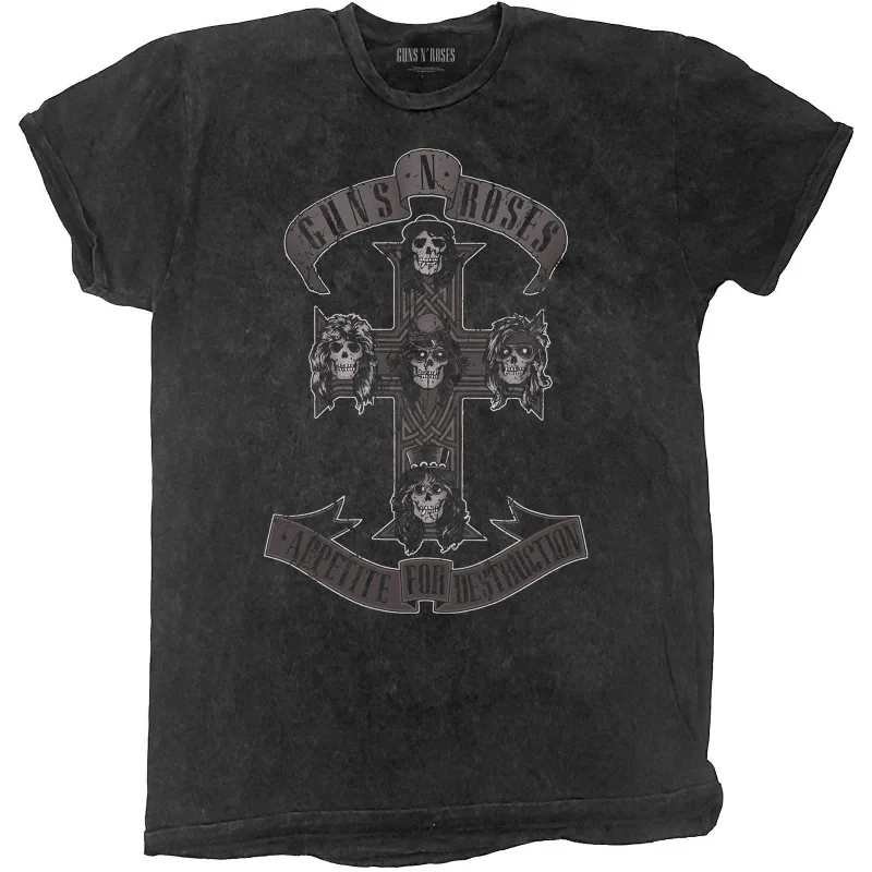 Guns N' Roses Kids T-Shirt: Monochrome Cross (Wash Collection) Nylon Fabric Polyester Fabric Spandex Fabric