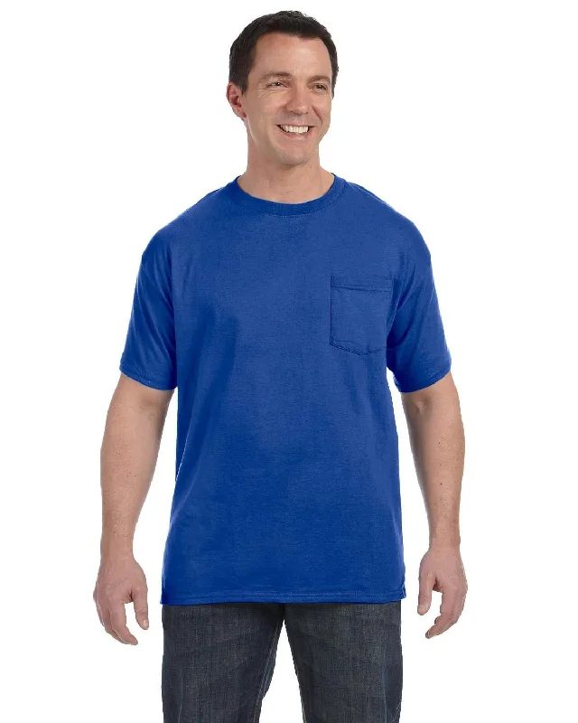 Hanes Authentic-T Pocket T-Shirt | Deep Royal Iron Safe Non-Iron Wrinkle Free