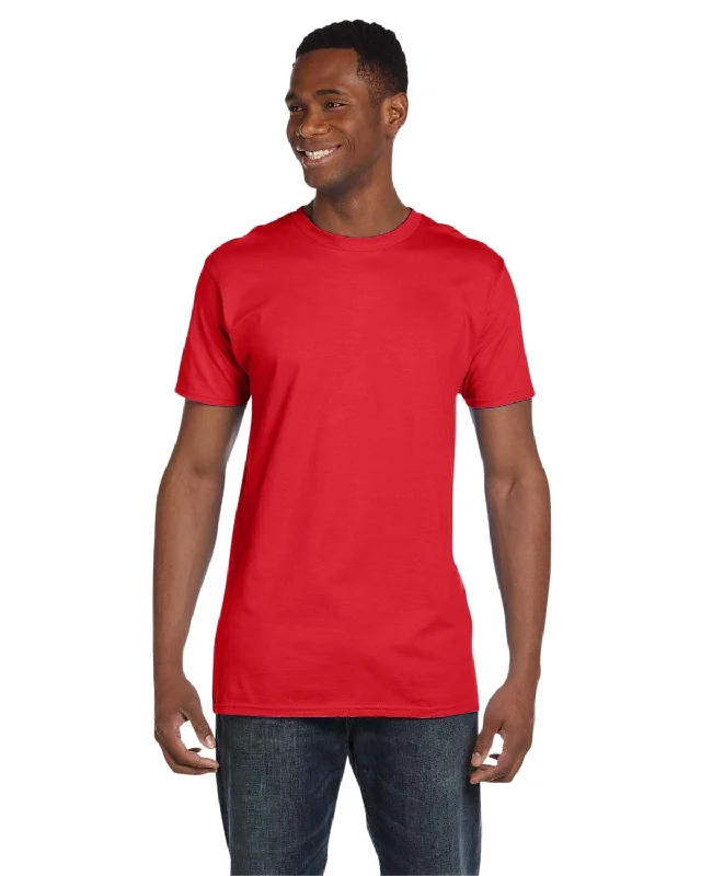 Hanes Combed Cotton T-Shirt | Athletic Red Cashmere Blend Cotton Blend Poly Blend