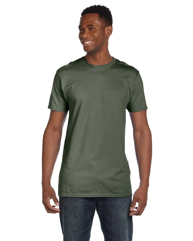 Hanes Combed Cotton T-Shirt | Fatigue Green Graphic T-Shirt Round Neck Polyester