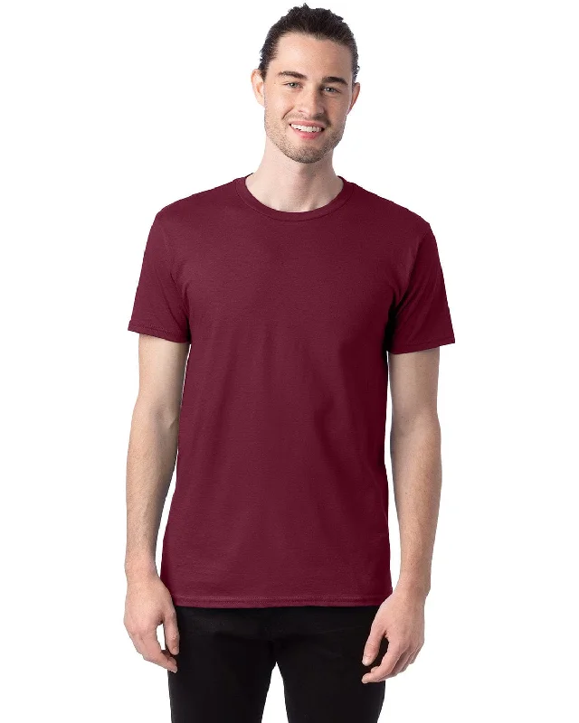 Hanes Combed Cotton T-Shirt | Maroon Hooded Caped Shawl Collar