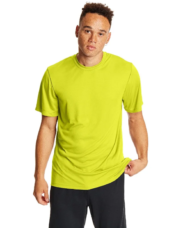 Hanes Cool Dri T-Shirt | Safety Green Handmade Hand-knitted Hand-woven