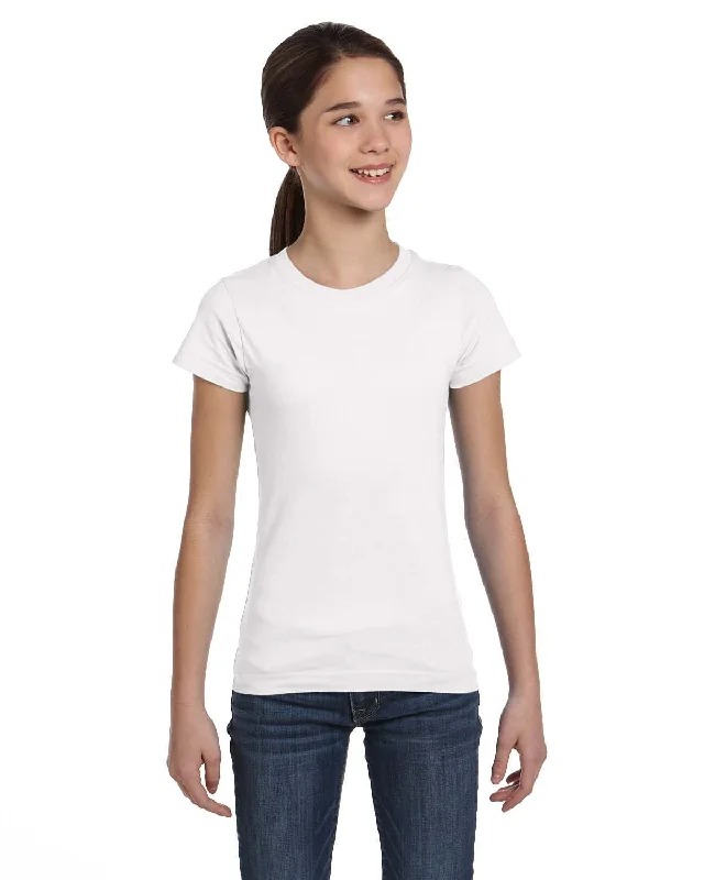 LAT Girls Fine Jersey T-Shirt | White Satin Blend Silk Blend Wool Blend