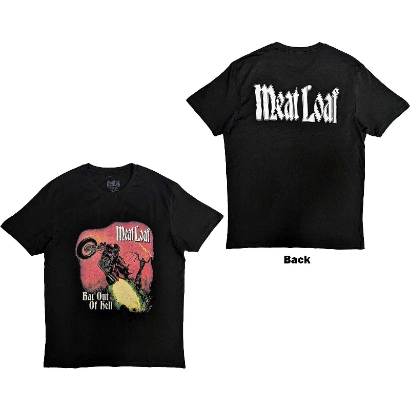 Meat Loaf | Official Band T-Shirt | Bat Out Of Hell Cover (Back Print) Rayon Velvet Corduroy