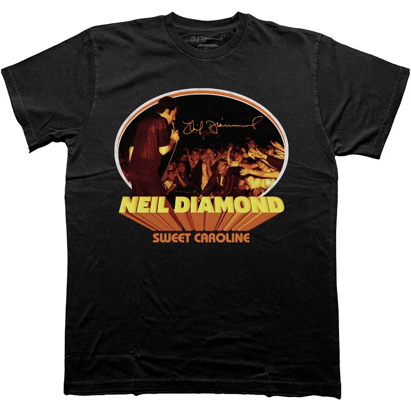 Neil Diamond | Official Band T-Shirt | Sweet Caroline Oval Notch Collar Peter Pan Collar Cowl Neck