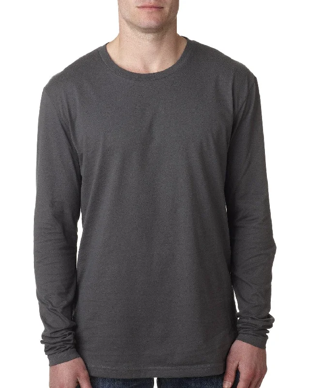 Next Level Mens Premium Long Sleeve Tee | Heavy Metal Denim Fabric Leather Fabric Suede Fabric