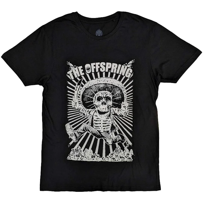 The Offspring | Official Band T-Shirt | Jumping Skeleton Faux Fur Fabric Real Fur Fabric Shearling Fabric