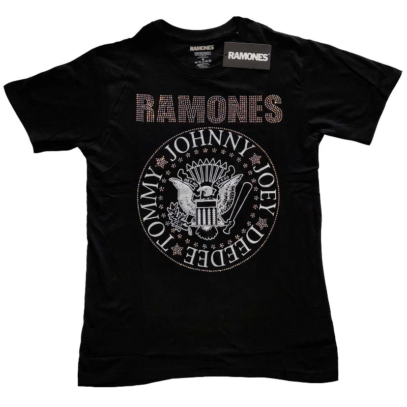 Ramones Kids Embellished T-Shirt: Presidential Seal (Diamante) Silk Blend Satin Velvet