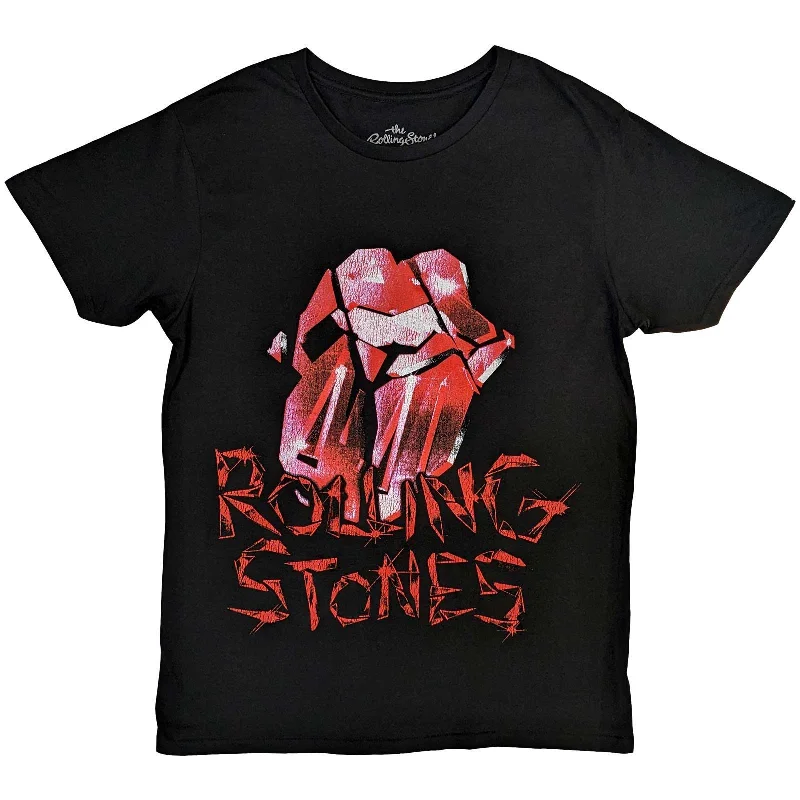 The Rolling Stones | Official Band T-Shirt | Hackney Diamonds Cracked Glass Tongue Seamless Knitted Crochet