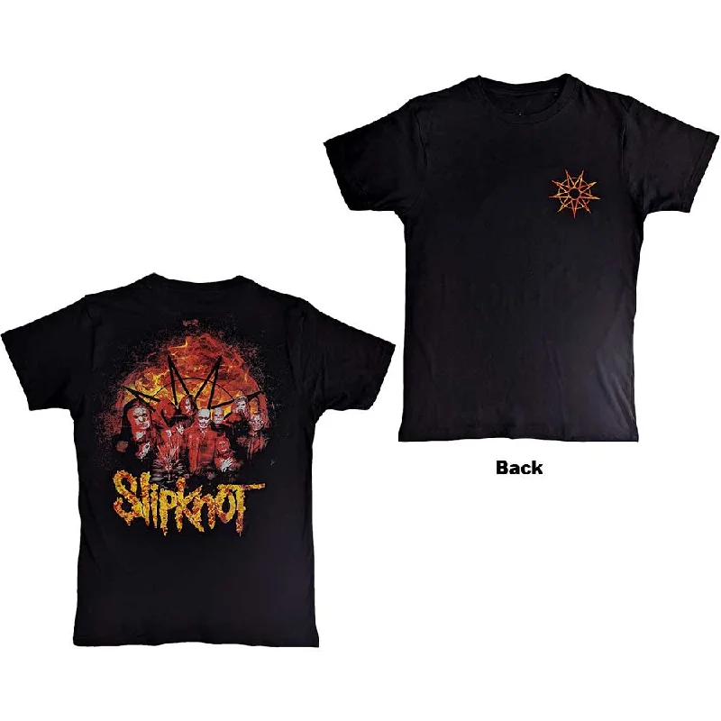 Slipknot | Official Band T-Shirt | The End So Far Flame Logo (Back Print) Faux Fur Fabric Real Fur Fabric Shearling Fabric