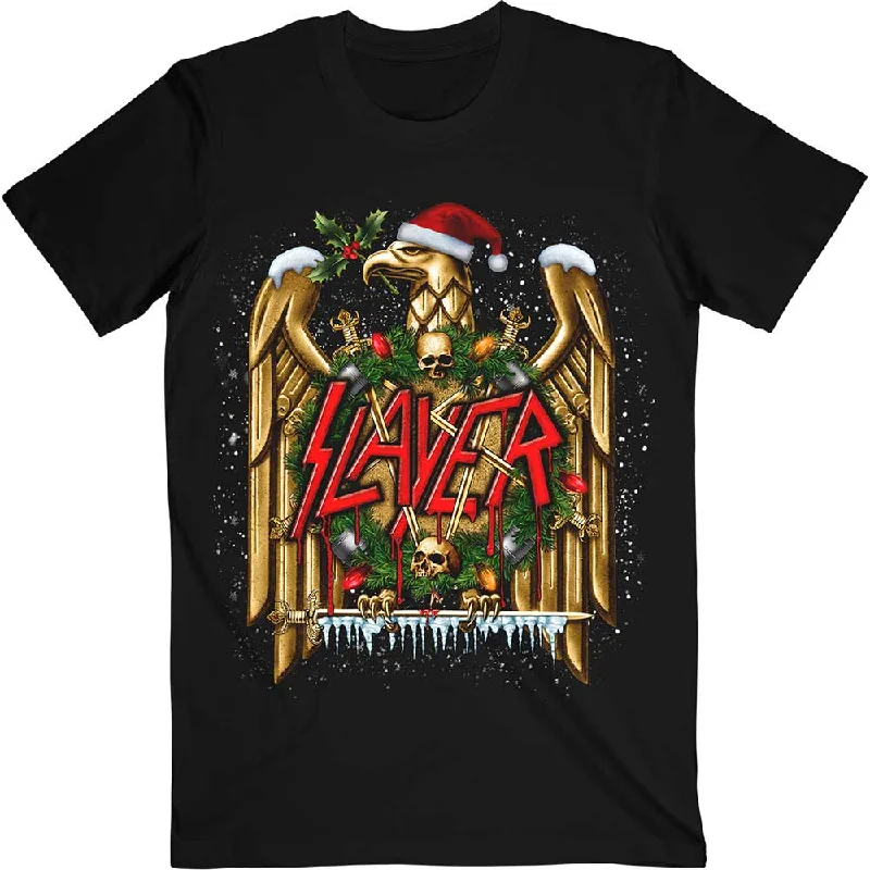 Slayer | Official Band T-Shirt | Holiday Eagle Solid Color Striped Floral