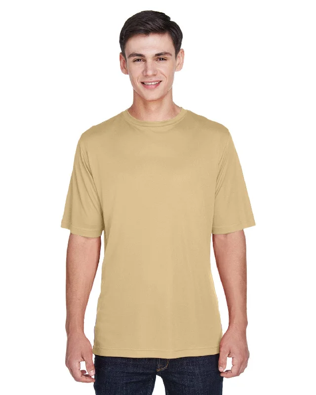 Team 365 Mens Zone Performance T-Shirt | Sport Vegas Gold Collared Crew Neck Turtle Neck