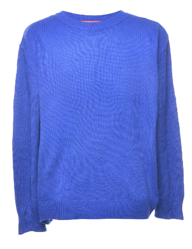 Blue Jumper - XL Chenille Brocade Lace