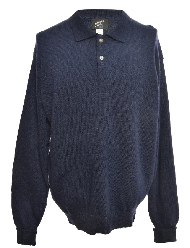 Blue Long Sleeved Jumper - L Anti-Pilling Anti-Shrink Durable