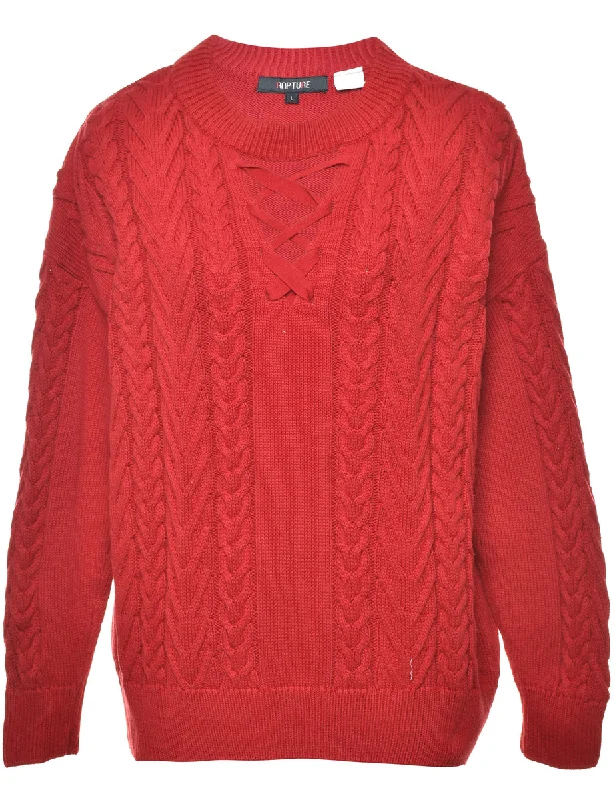 Cable Knit Jumper - L Wool Sweater Cotton Sweater Cashmere Sweater