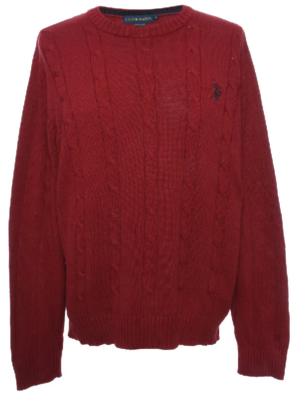 Cable Knit Jumper - L Casual Formal Business