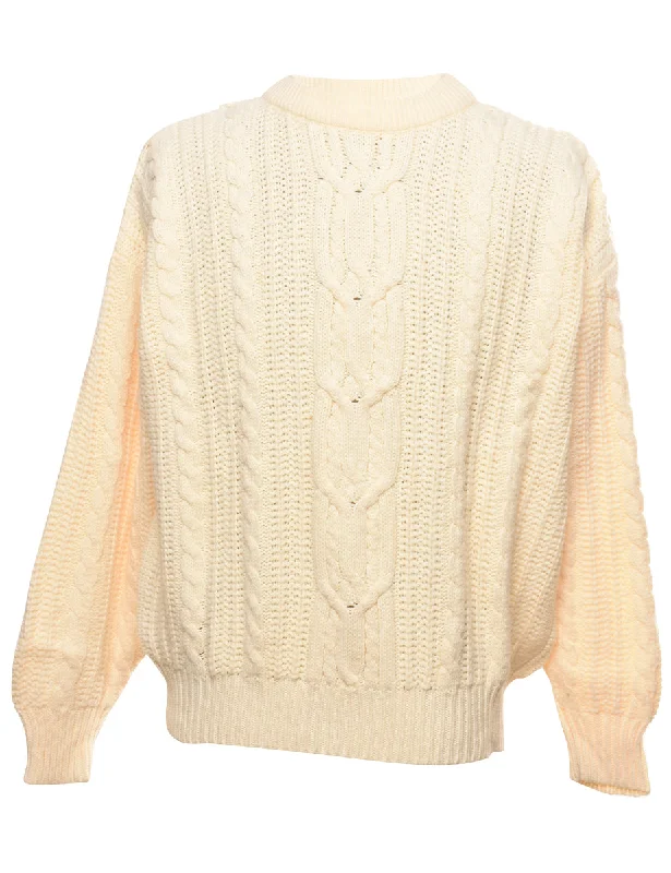 Cable Knit Jumper - L Modern Contemporary Chic