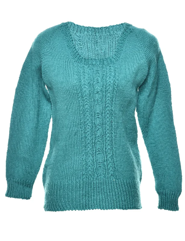 Cable Knit Jumper - M Terry Blend Velvet Blend Canvas Blend