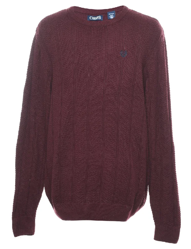 Chaps Burgundy Jumper - XL Toggled Drawstring Belted