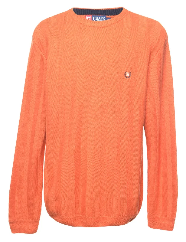 Chaps Orange Jumper - M Chenille Brocade Lace