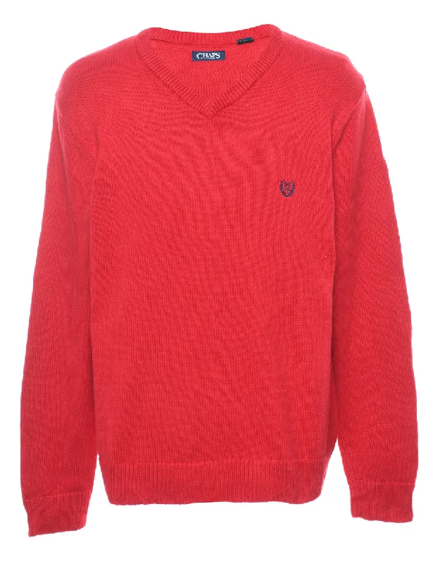 Chaps Red Jumper - XL Elegant Classic Vintage