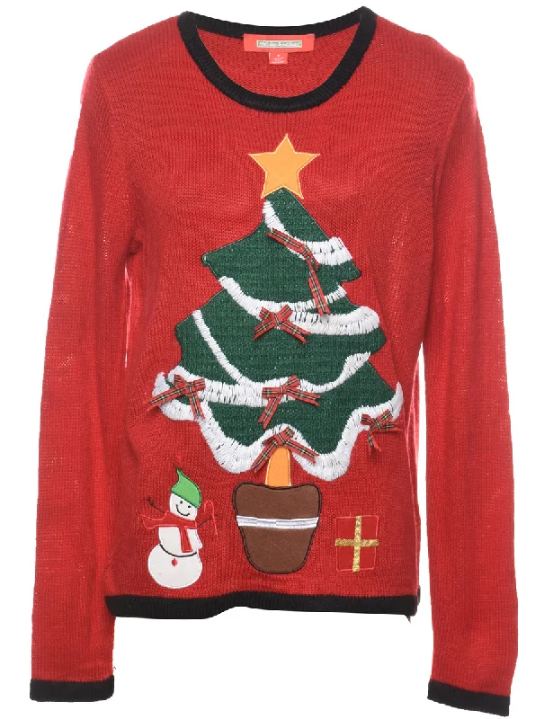 Christmas Tree Design Jumper - S Lightweight Heavyweight Midweight