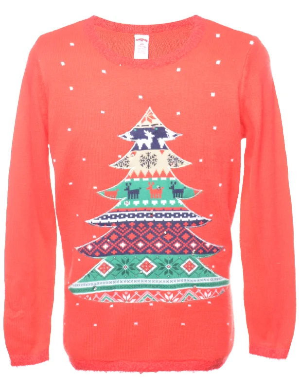 Christmas Tree Design Jumper - XL Elegant Classic Vintage