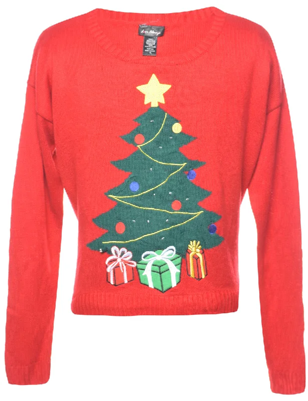 Christmas Tree Design Jumper - XL Soft Cozy Warm