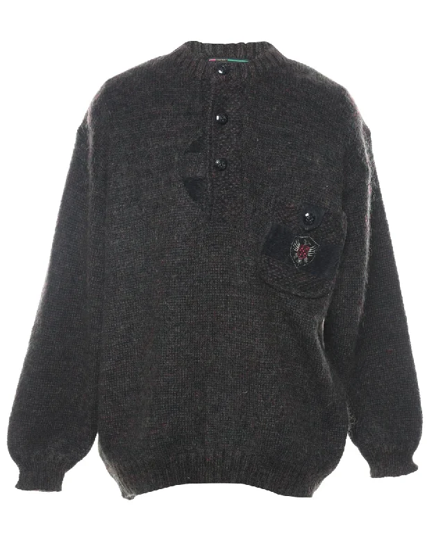 Dark Brown Jumper - M Velvet Chenille Corduroy