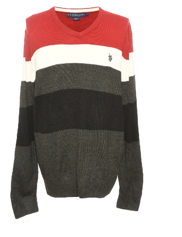 U.S.Polo Assn. Jumper - M Plaid Sweater Polka Dot Checkered