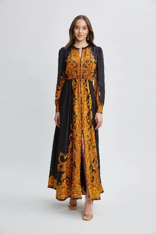 Silk Paisley Maxi Dress Elegant Lace Maxi Dress