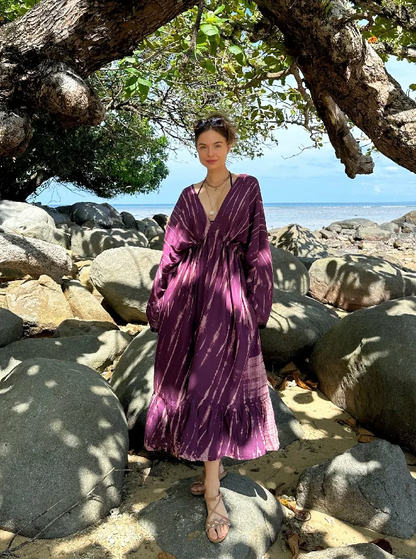 Vera Goddess Maxi Dress - Purple Elegant Velvet Maxi Dress