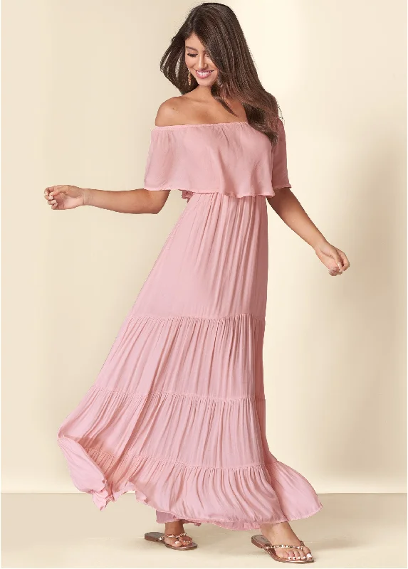 Tiered Maxi Dress - Blush Chic Sleeveless Maxi Dress