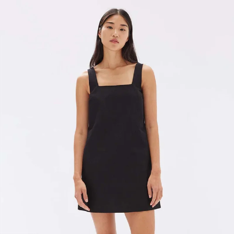 ALBA CREPE MINI DRESS | BLACK Chic Puff Sleeve Mini Dress