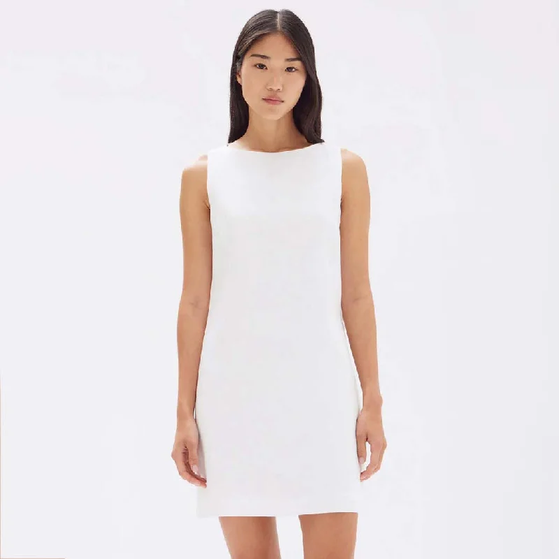 NADINE LINEN MINI DRESS | WHITE Chic Bohemian Mini Dress