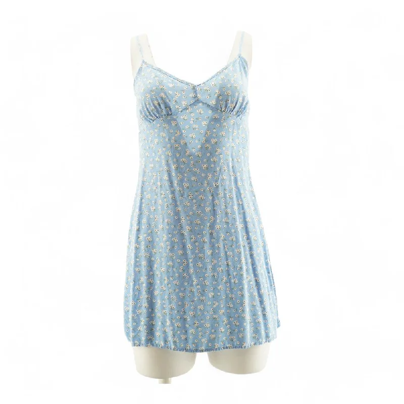 Blue Floral Mini Dress Stylish Button-Down Mini Dress