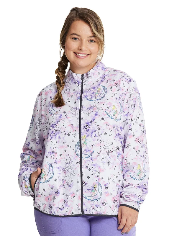 HeartSoul Break on Through - Women's Packable Starlight Tink Print Scrub Jacket Jersey Jacket Tulle Jacket Batik Jacket