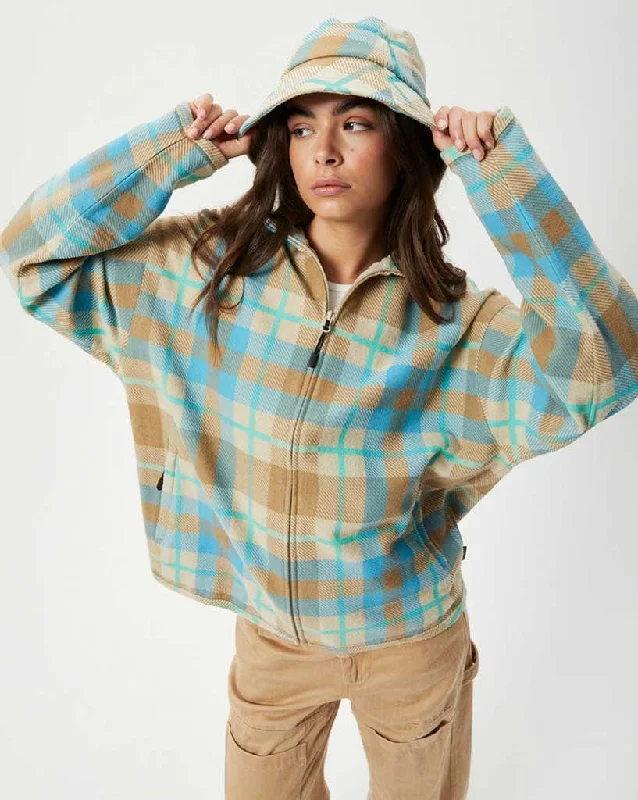 Millie - Hemp Reverse Fleece Jacket  Check Herringbone Jacket Houndstooth Jacket Plaid Jacket